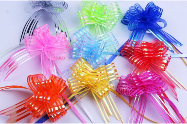 厂家现货批发手拉花雪纱蝴蝶结拉花礼品婚车门装饰50号雪纱拉花