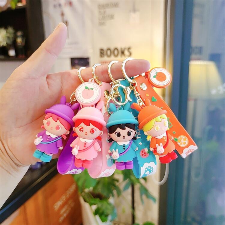 帽子女孩卡通公仔钥匙扣情侣包包挂件创意礼品赠品娃娃机商品批发