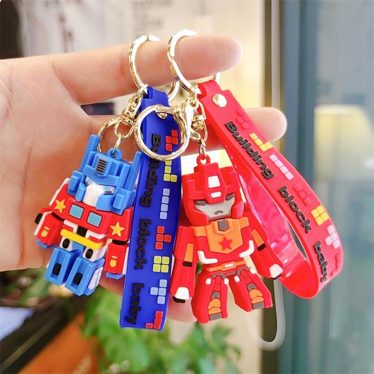积木机甲超人卡通钥匙扣情侣包包挂件创意礼品赠品娃娃机商品批发