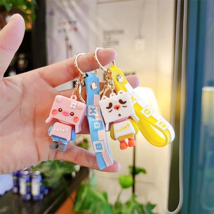 方块动物卡通公仔钥匙扣情侣包包挂件创意礼品赠品娃娃机商品批发