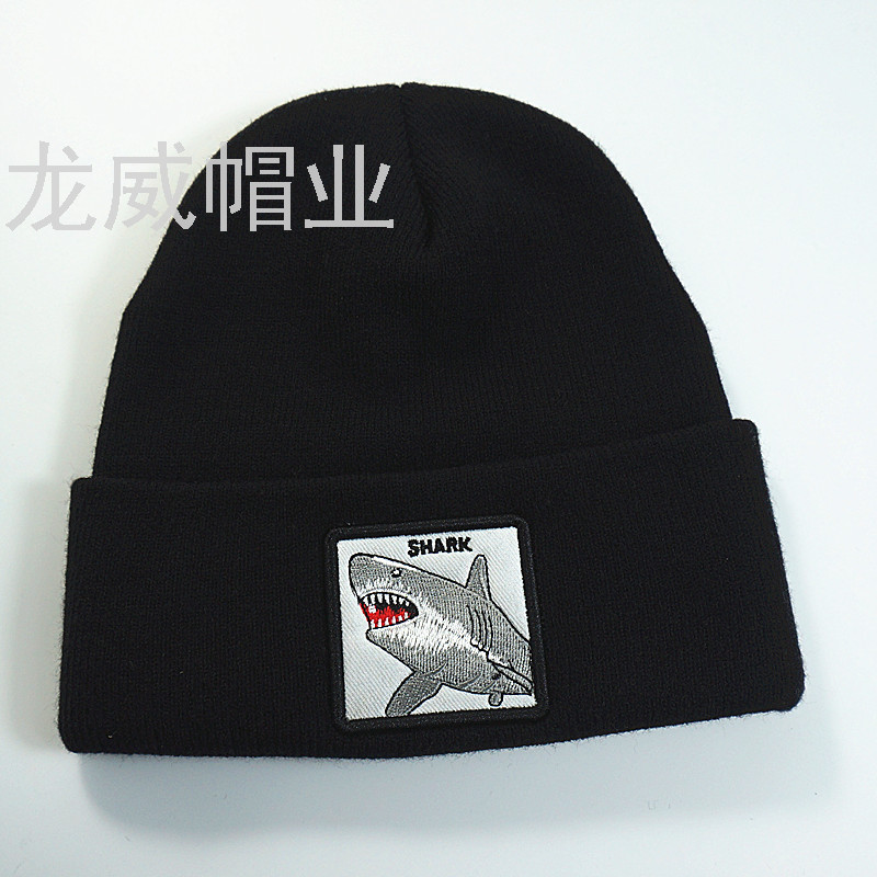 冬季保暖针织帽 创意点钻黑色简约纯色户外保暖帽详情7