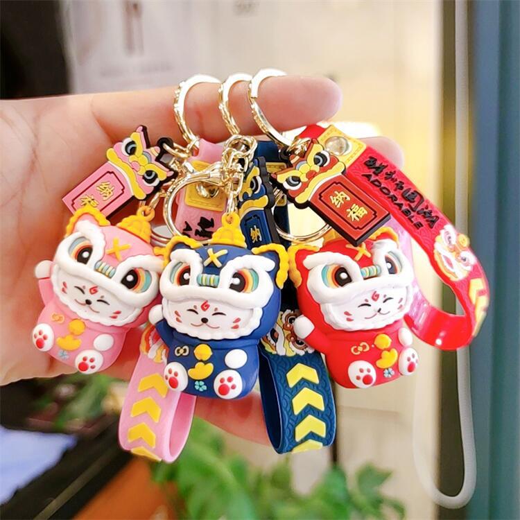 醒狮猫卡通公仔钥匙扣情侣包包挂件创意礼品赠品娃娃机商品批发