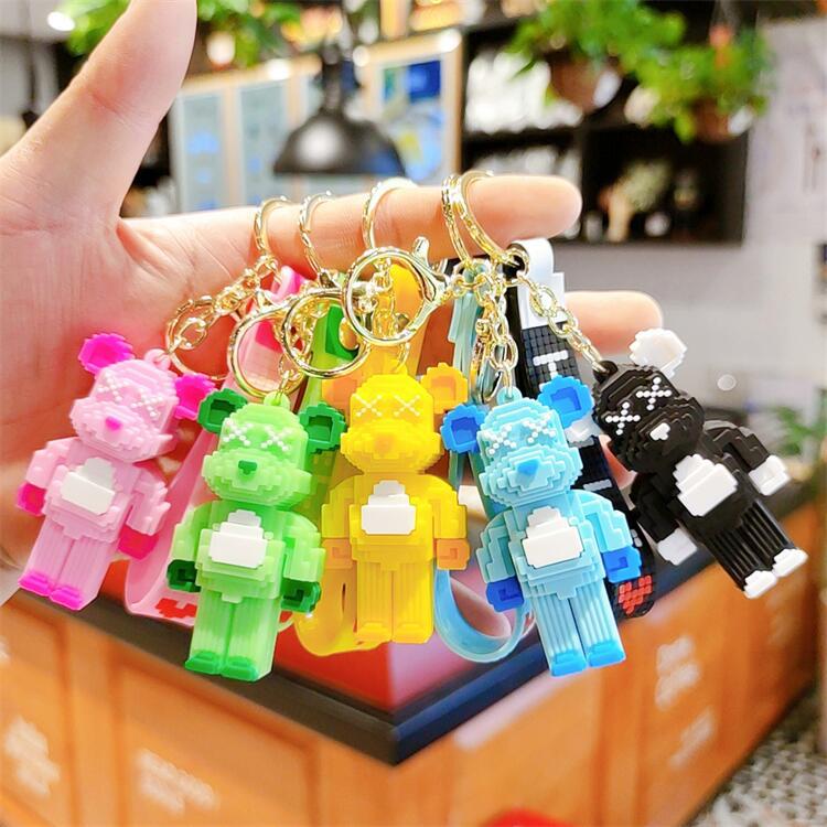 积木暴力熊卡通钥匙扣情侣包包挂件创意礼品赠品娃娃机商品批发