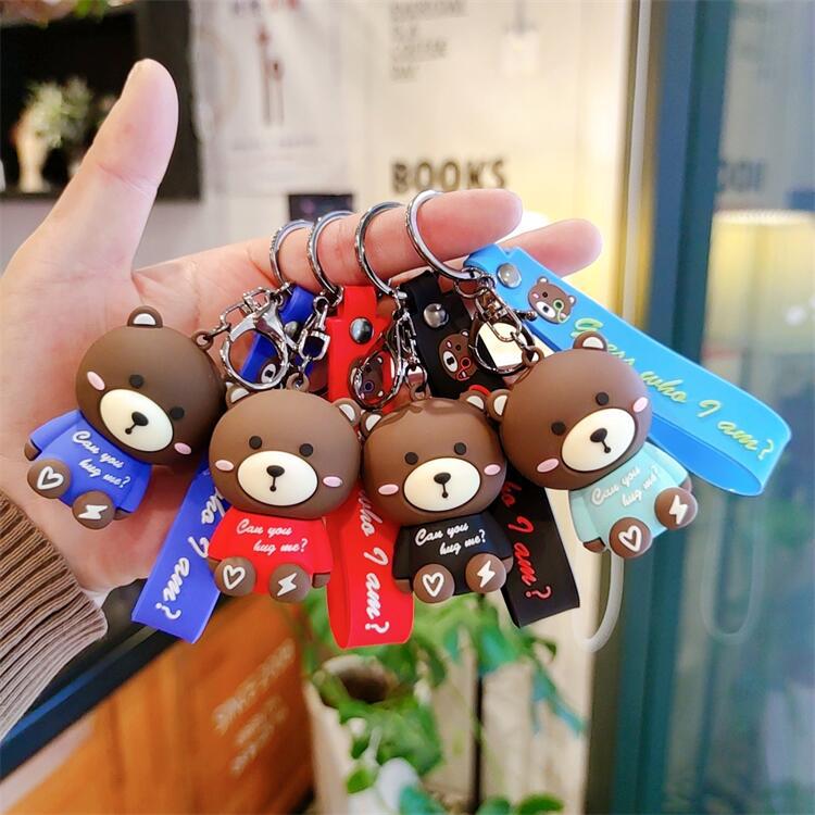 坐姿小熊卡通公仔钥匙扣情侣包包挂件创意礼品赠品娃娃机商品批发