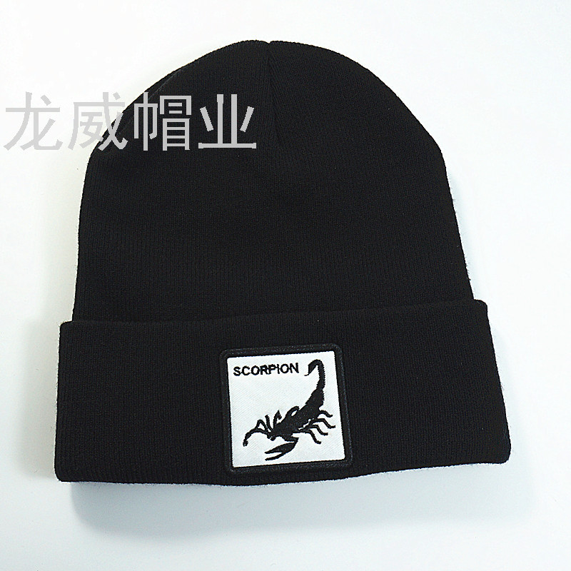 冬季保暖针织帽 创意点钻黑色简约纯色户外保暖帽详情6