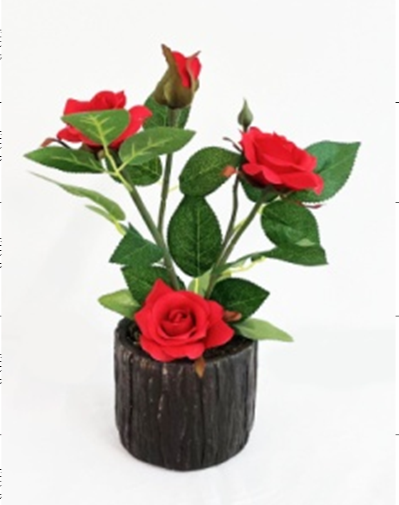 新款 仿真玫瑰假花盆景摆件 厂家批发桌面客厅摆件装饰