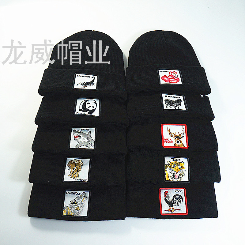 冬季保暖针织帽 创意点钻黑色简约纯色户外保暖帽详情4