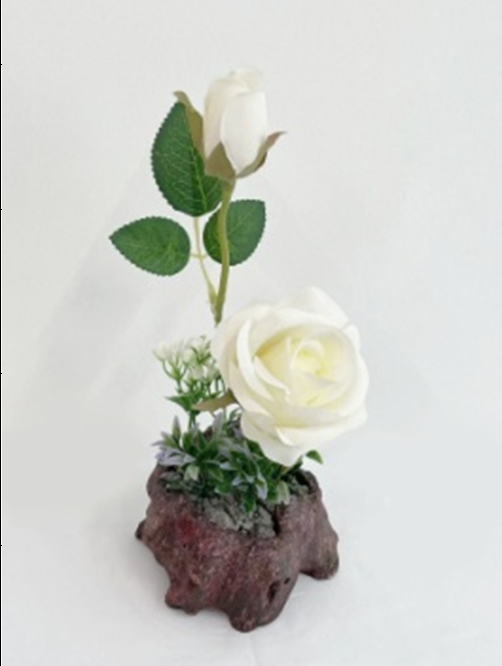 2021新款仿真花假花盆景仿真石头盆栽摆件装饰品橱窗客厅茶几摆件