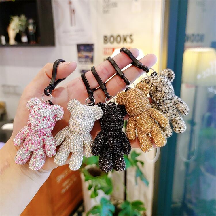 点钻小熊卡通公仔钥匙扣情侣包包挂件创意礼品赠品娃娃机商品批发