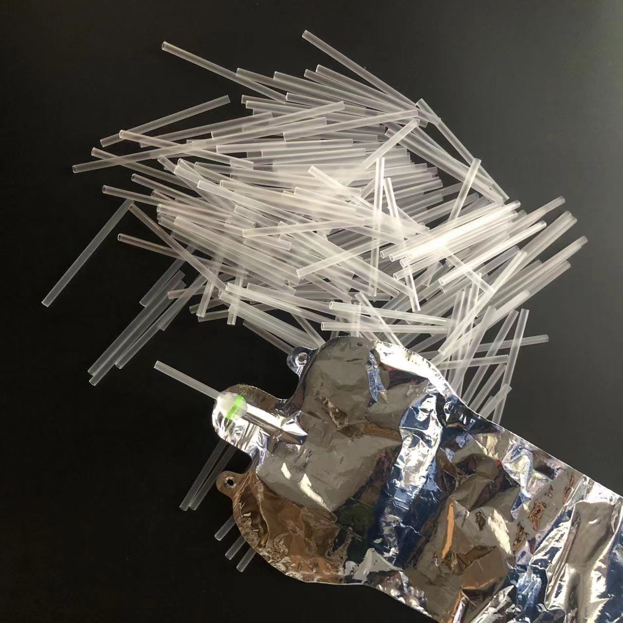 气球配件 10cm吹气吸管 铝膜气球透明塑料管子 1包10000根