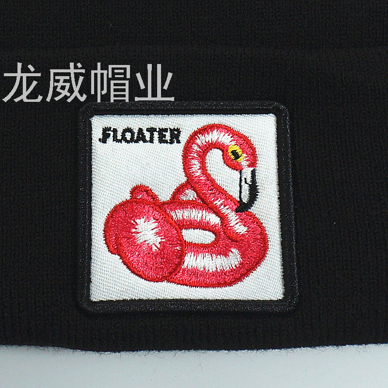 冬季保暖针织帽 创意点钻黑色简约纯色户外保暖帽详情11