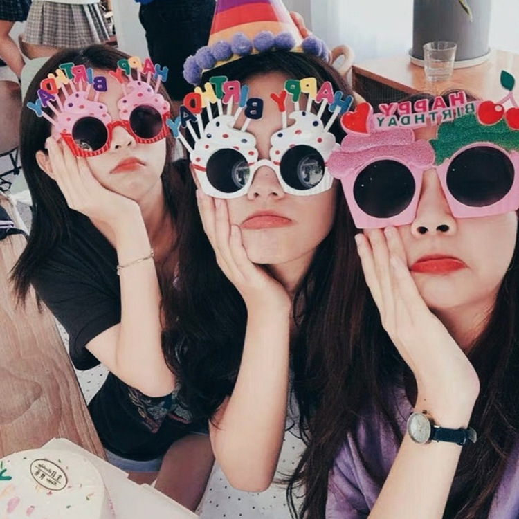 小红书同款网红搞怪拍照生日眼镜 儿童创意派对装饰蛋糕造型眼镜