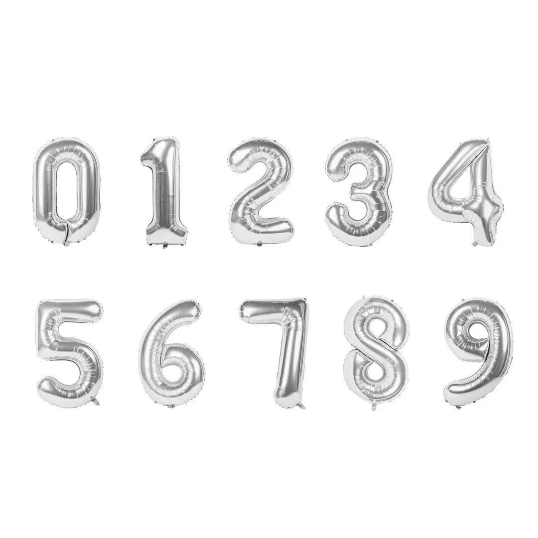 铝膜铝箔16英寸小号数字庆典装饰气球生日套装套餐派对玫瑰金黑色