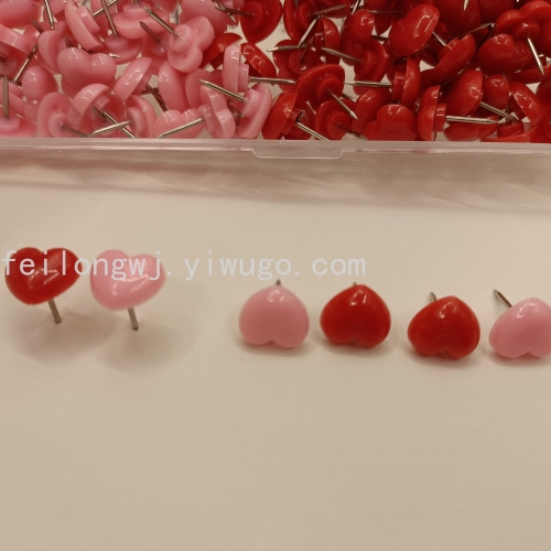 Red Love Needle Pink Heart-Shaped Plastic Nail Cork Board Pin Amazon Cross-Border Hot Sale 