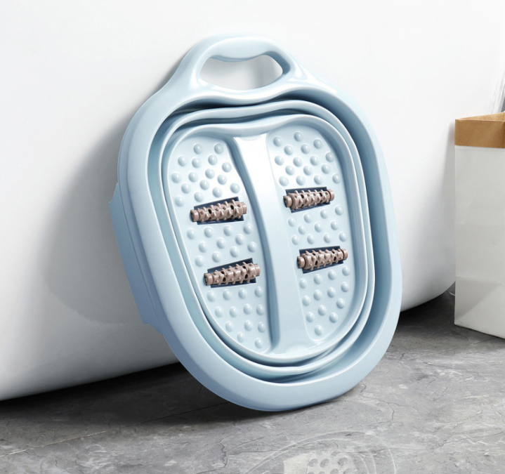 折叠足浴盆便携式塑料按摩滚轮泡脚盆