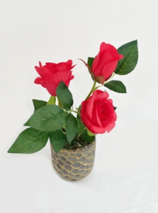 2021新款仿真玫瑰盆栽 橱窗茶几摆件装饰