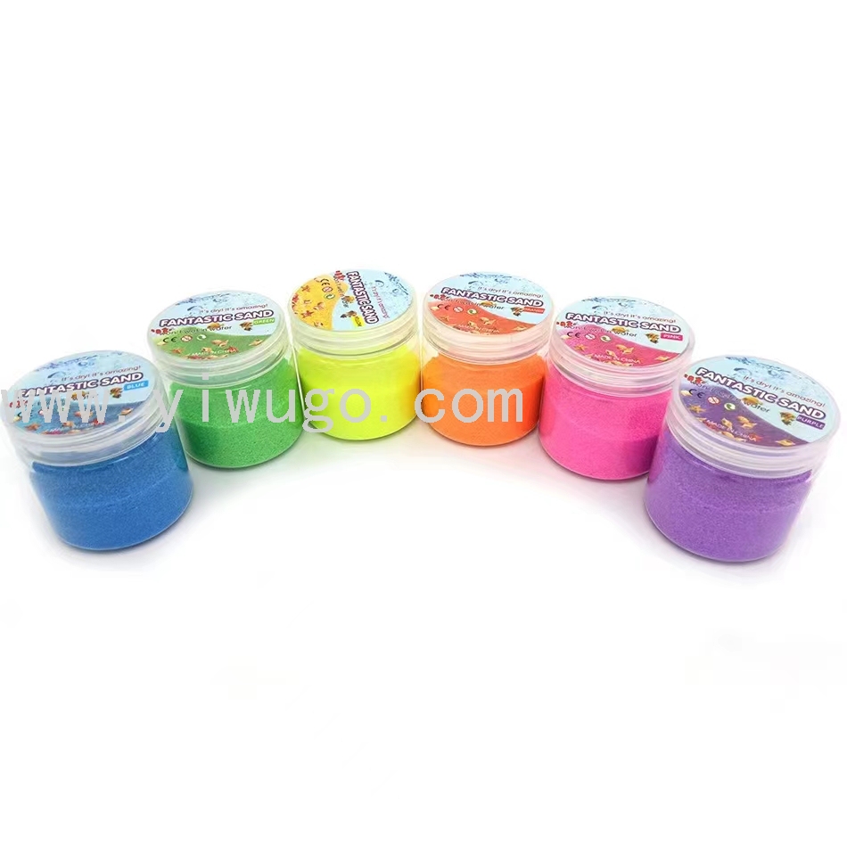 跨境新品 儿童diy棉花沙 升级版桶装包装益智玩具沙魔力太空沙