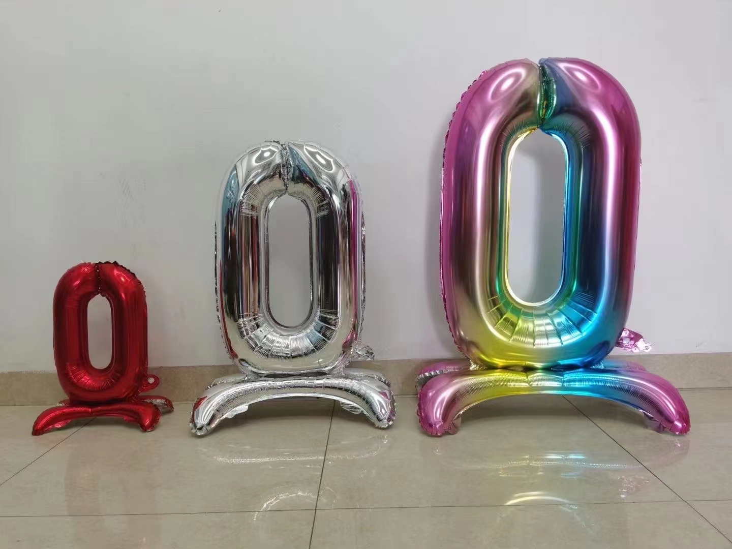 新款32寸立体数字铝膜气球站立带座中数字0-9铝箔气球派对装饰16