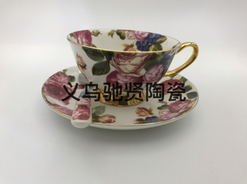 high bone china coffee cup and saucer ceramic cup and saucer mug flower tea cup afternoon tea cup water cup daily