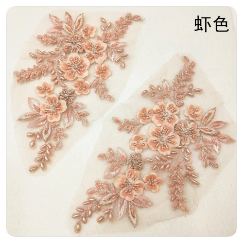 mesh multi-color hand-stitched beads diy spot wholesale beaded embroidery lace applique clothing dress accessories