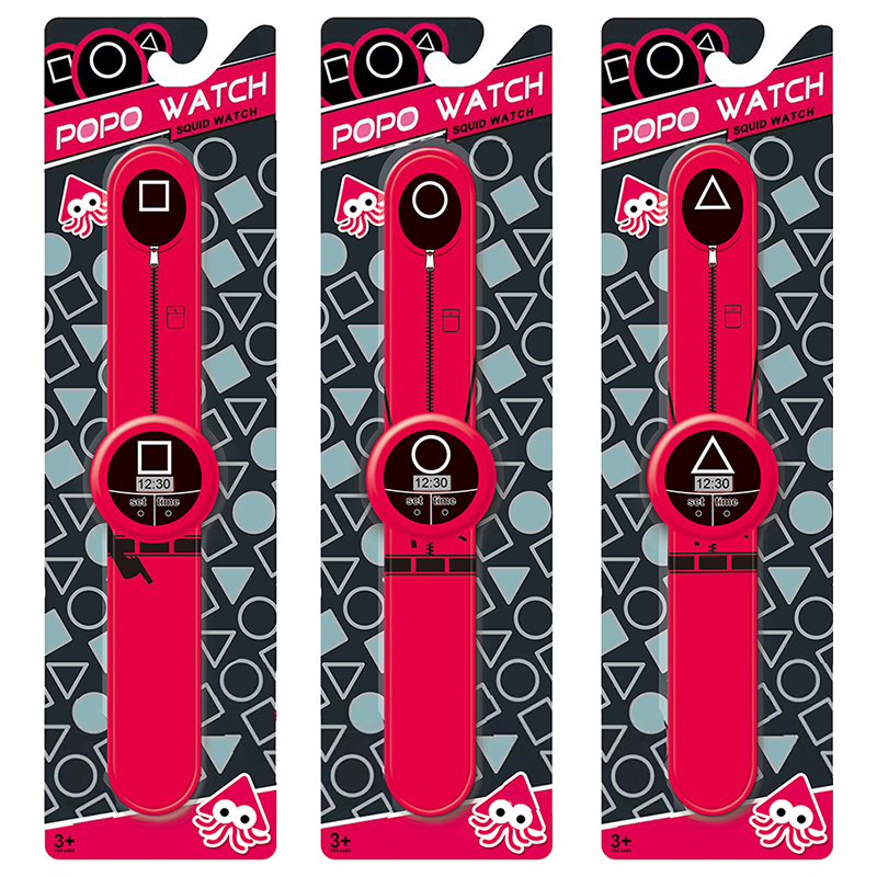 爆款升级鱿鱼手表士兵啪啪圈手表卡装闪光拍拍手环工厂专利电子表