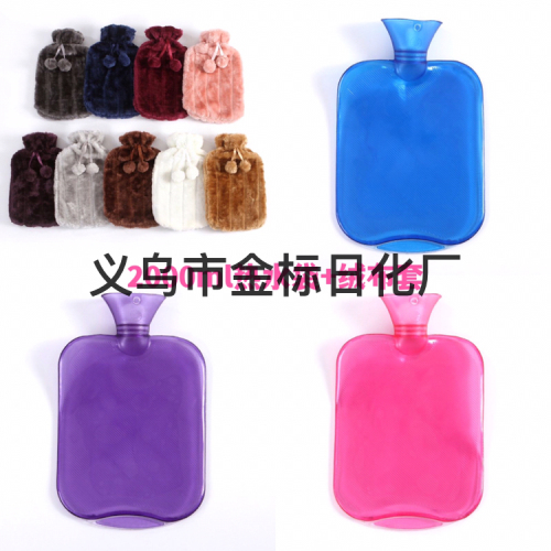 multi-color optional rubber hot water bag soft plush cloth cover hot water bag cover velvet cover hand warmer warm water bag cover