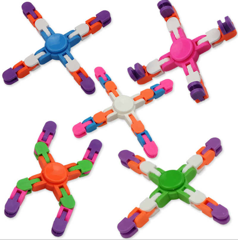 百变指尖陀螺减压链条陀螺 亲子游戏3 4节自行车链条陀螺解压玩具