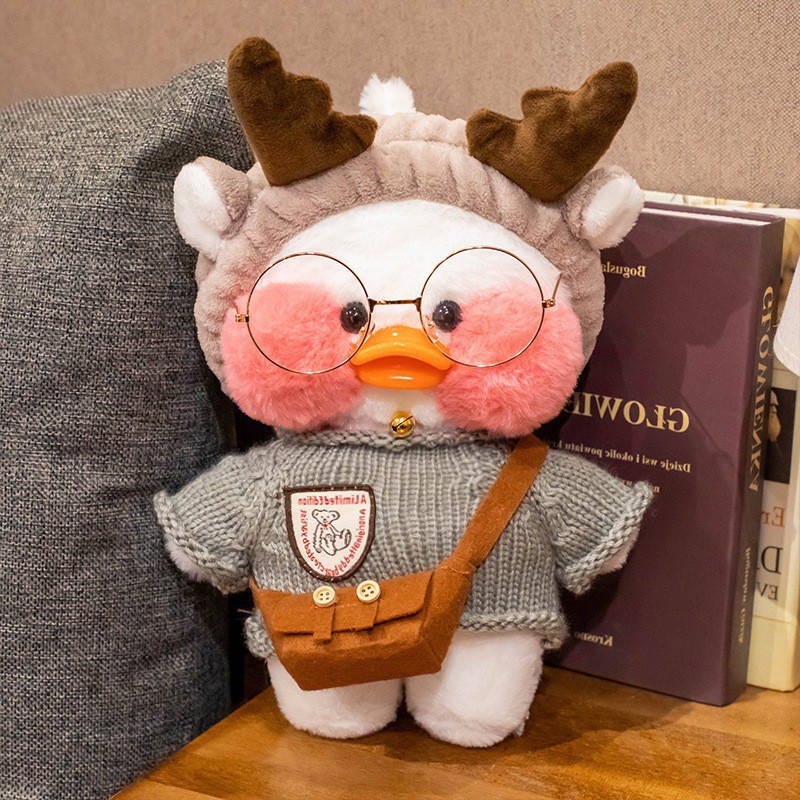 网红白色玻尿酸鸭子毛绒玩具公仔复读鸭玻尿酸小黄鸭生日玩偶