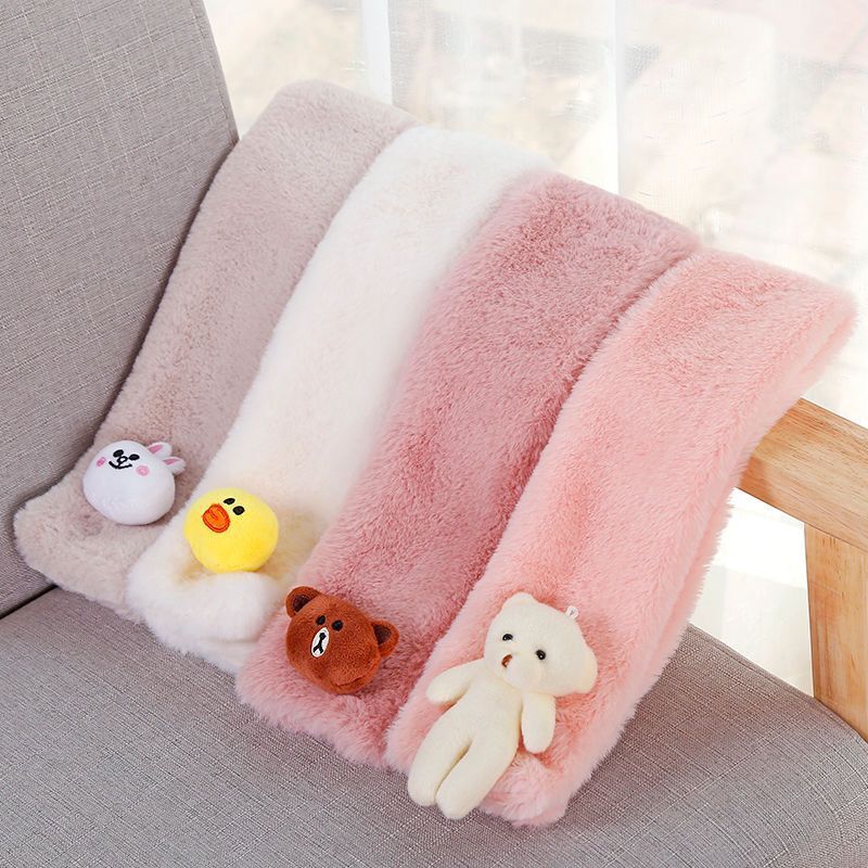 围巾儿童宝宝围巾秋天兔毛围脖冬季保暖脖套加厚毛绒围巾女童围脖