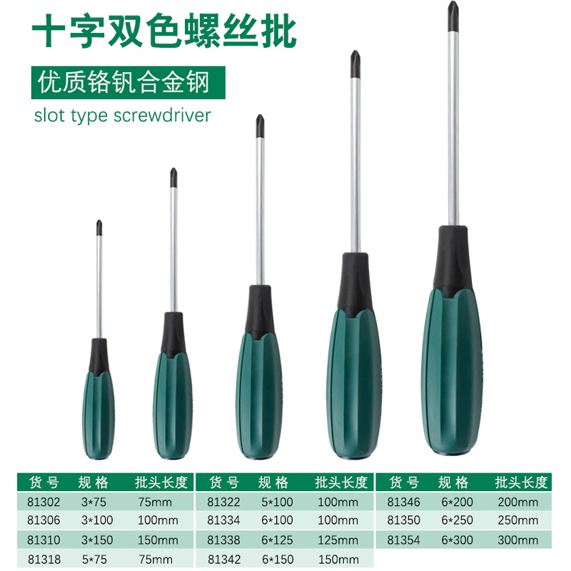 欧邦螺丝刀十字一字改锥硌钒带磁梅花起子改锥锣丝批临沂五金工具