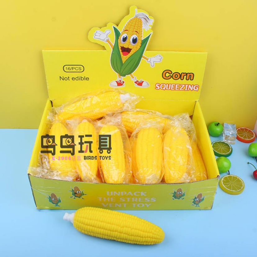 减压玩具玉米捏捏乐慢回弹玩具食玩水果解压发泄玩具工厂批发