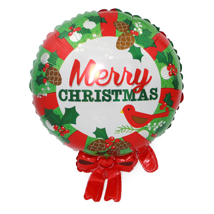 圣诞节酒店商场装饰花环铝膜气球 糖果蝴蝶结造型铝箔气球