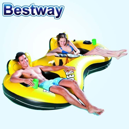 Bestway43113双人浮圈水上充气八字座圈漂流浮圈浮排