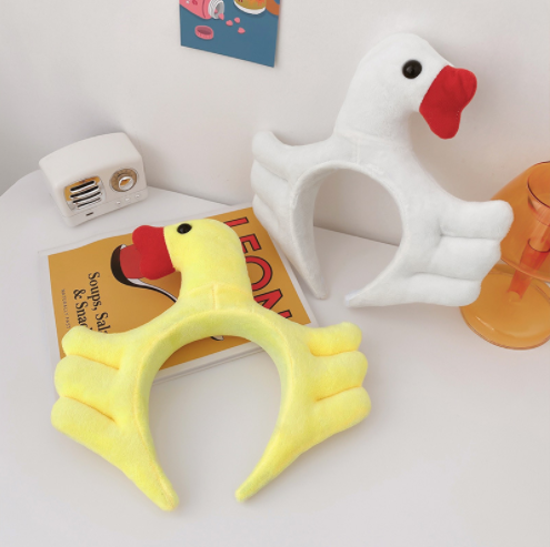 新款可爱大嘴尖叫鸭发箍少女心卡通头箍洗脸发卡卖萌软妹发饰头饰