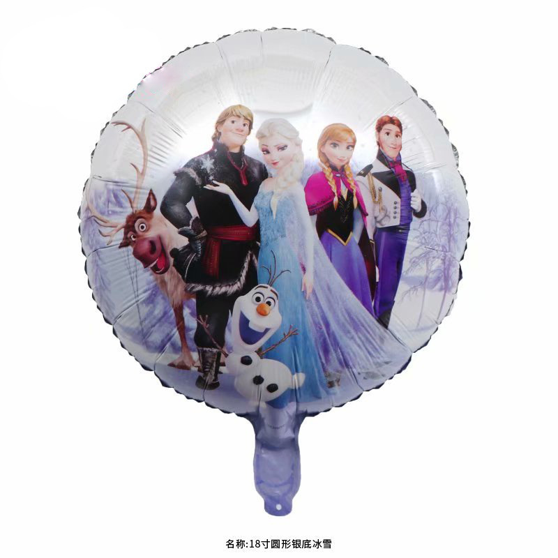 跨境新款18寸冰雪奇缘艾莎公主铝膜气球 儿童生日装饰卡通气球