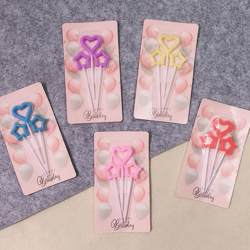 星星爱心形状生日蜡烛情侣小仙女约会婚庆气氛装饰批发