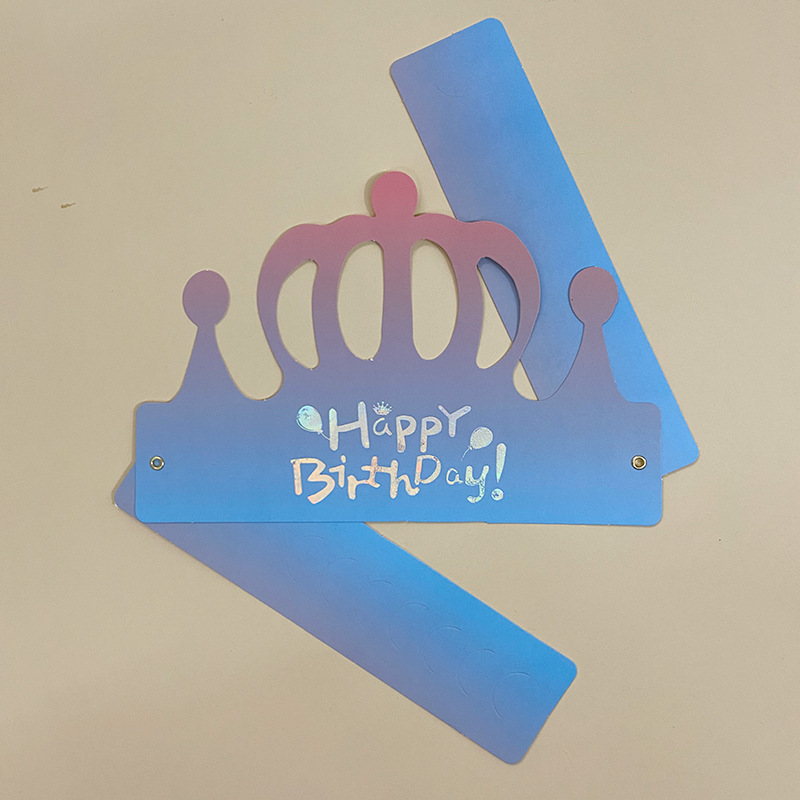 炫彩网红款渐变色折叠大金卡，折叠派对帽现货批发