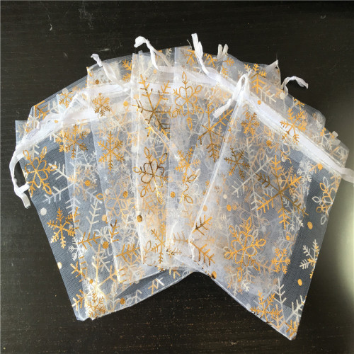 Spot Snowflake Bronzing Bags Christmas Gift Packing Gauze Bag/Organza Gift Bag/Organza Small Net Pocket