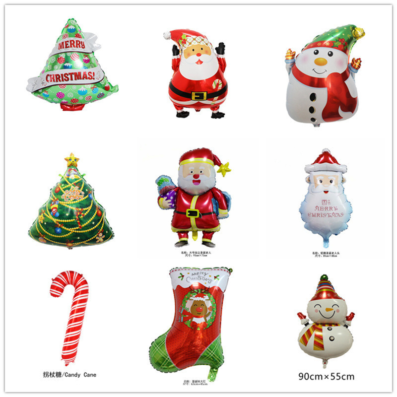 圣诞老人造型铝膜气球 元旦平安夜圣诞节雪人布置装饰用品/圣诞树