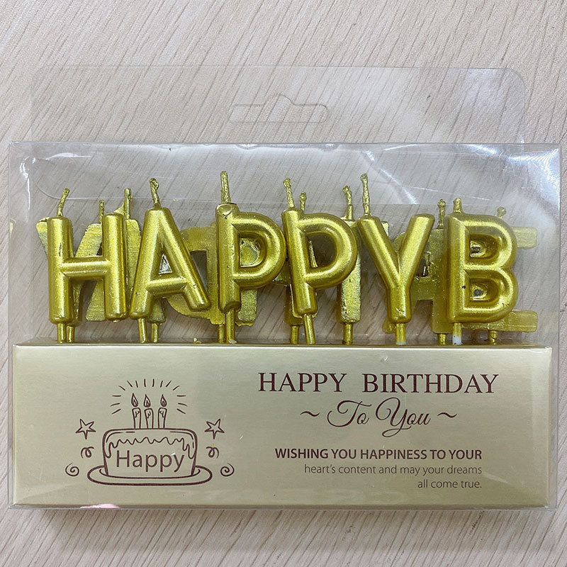 创意烘焙镀金银蜡烛蛋糕装饰生日蜡烛金色银色土豪金字母