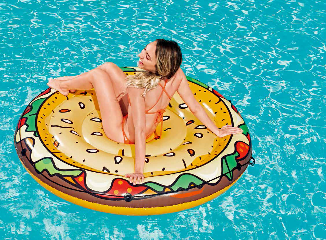 Bestway43250 汉堡浮岛 水上充气水床 浮排成人水上运动