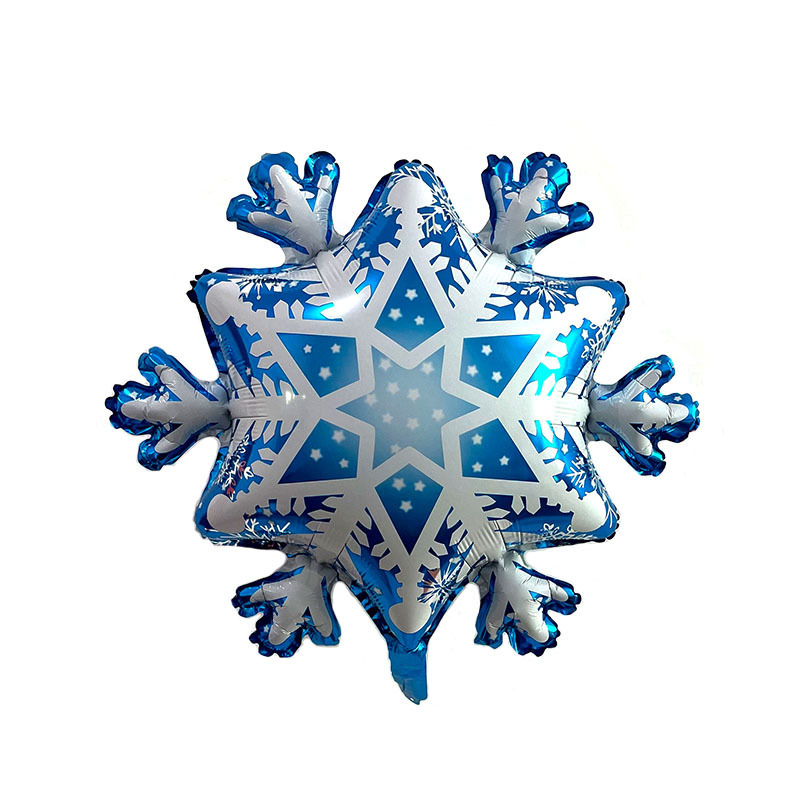 新品雪花造型铝膜气球 冬季雪花片星星生日派对装饰铝箔气球批发