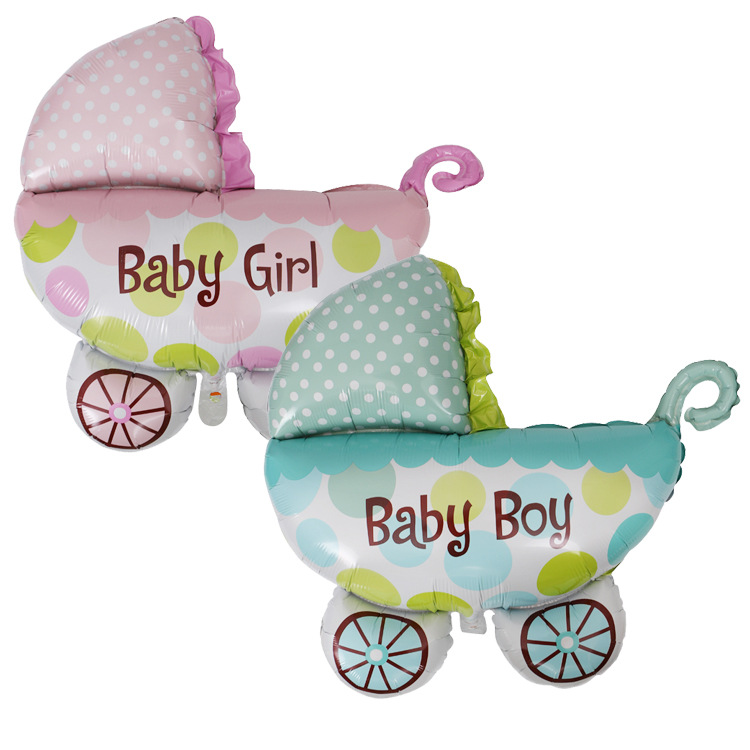 新款大号卡通婴儿车铝箔气球 宝宝百天周岁装饰气球