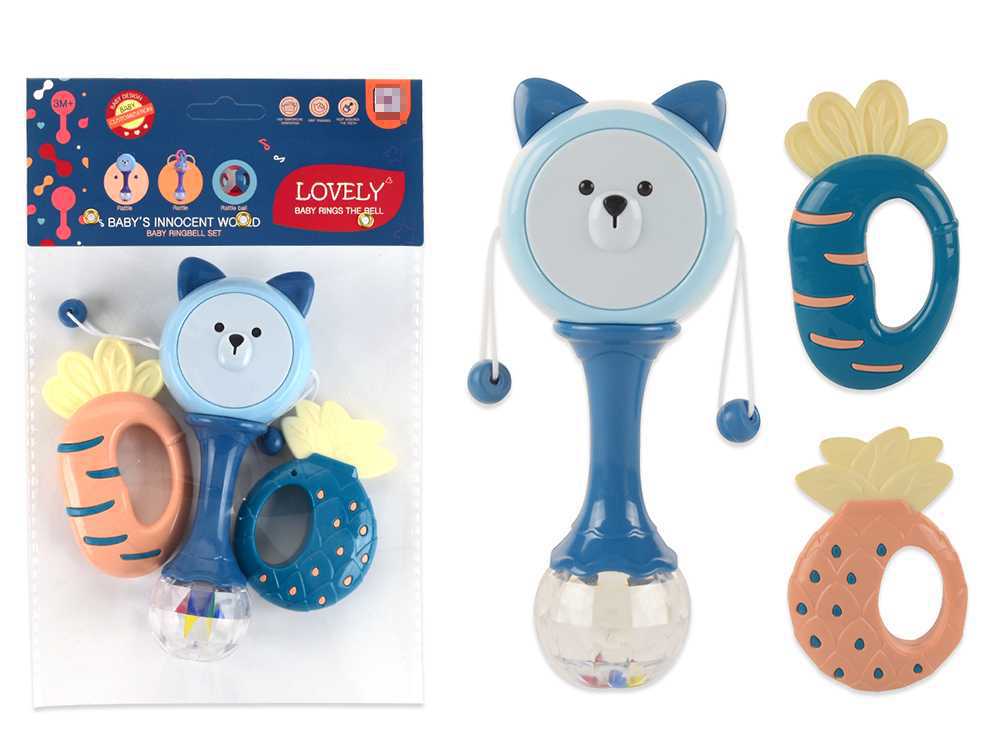 新生婴儿玩具拨浪鼓 可啃咬水煮软胶牙胶摇铃 宝宝手摇鼓儿童玩具