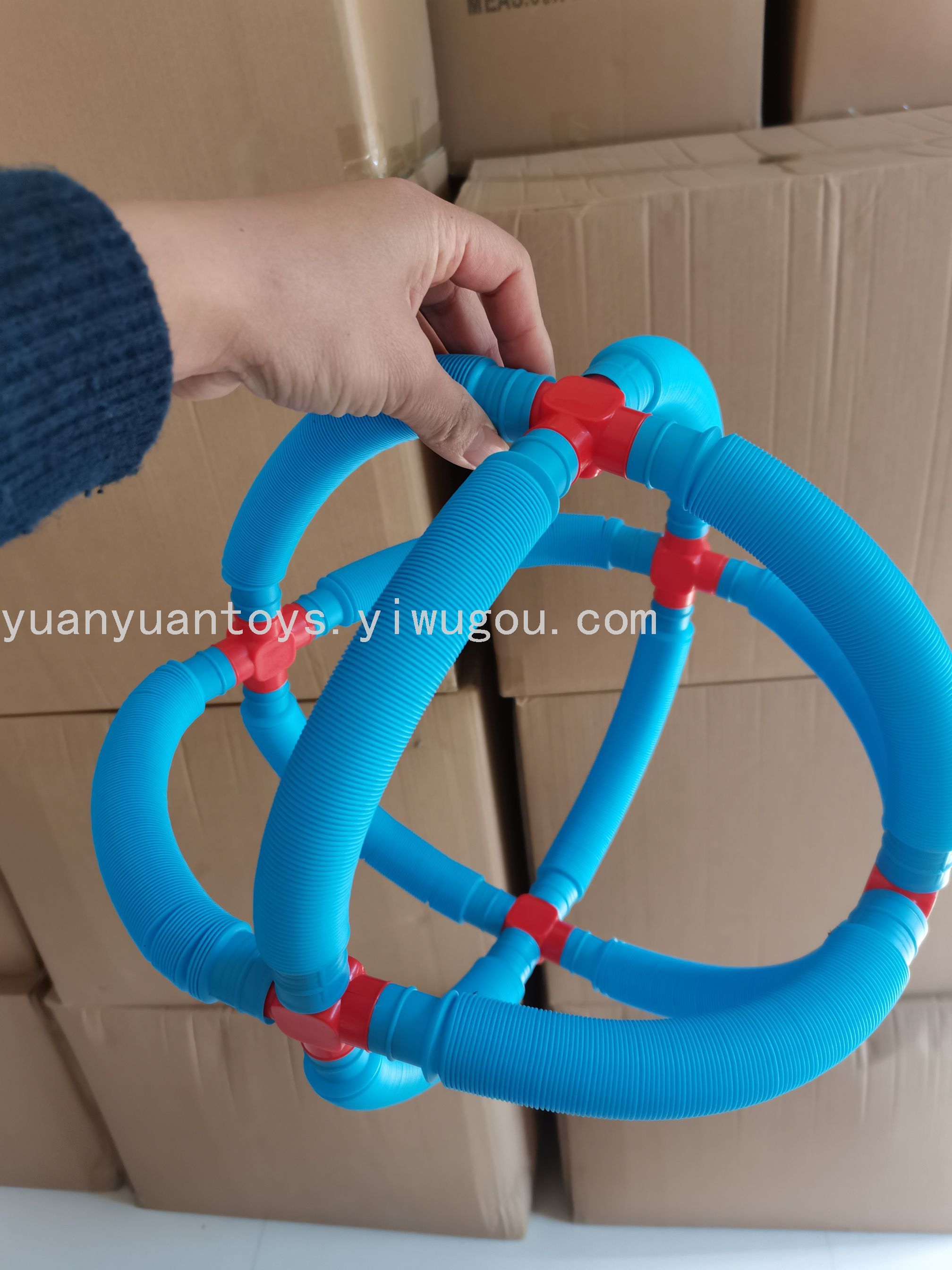 新款pop tube 彩色拉伸塑料管 波纹diy伸缩管发泄减压玩具