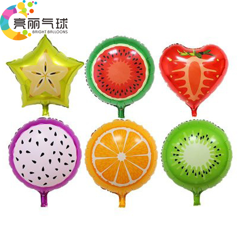 创意儿童玩具生日派对装饰用品18寸水果铝膜气球飘空地推婚庆礼品