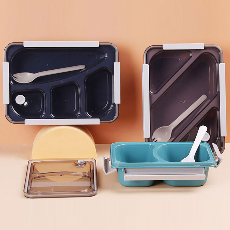 新款两格/三格/四格塑料微波炉保鲜饭盒 1000ml开学学生分格餐盒