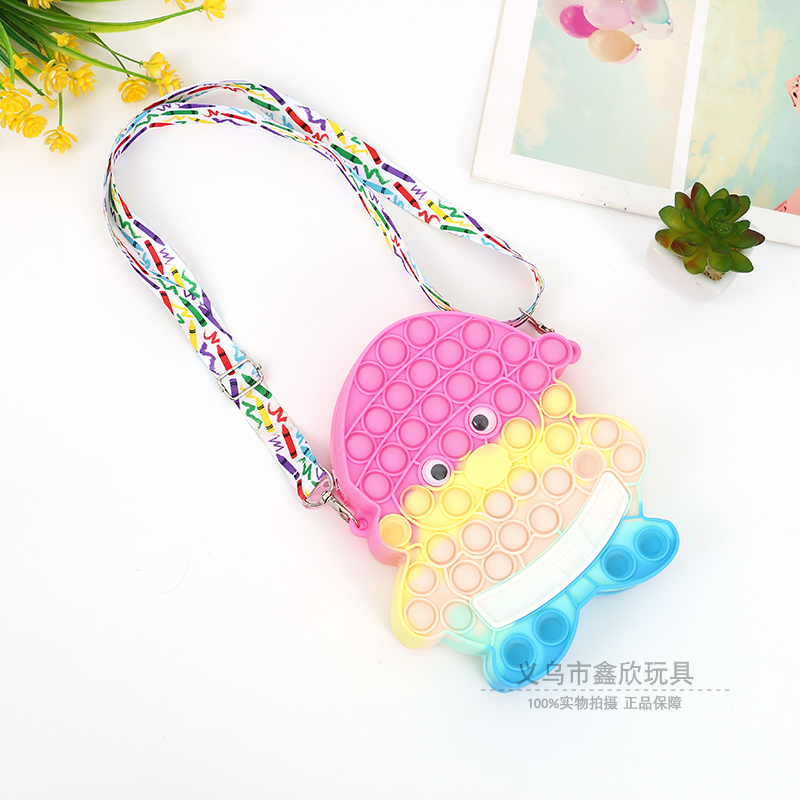 跨境卡通宝宝包包手指硅胶灭鼠先锋按压泡泡乐儿童解压玩具现货