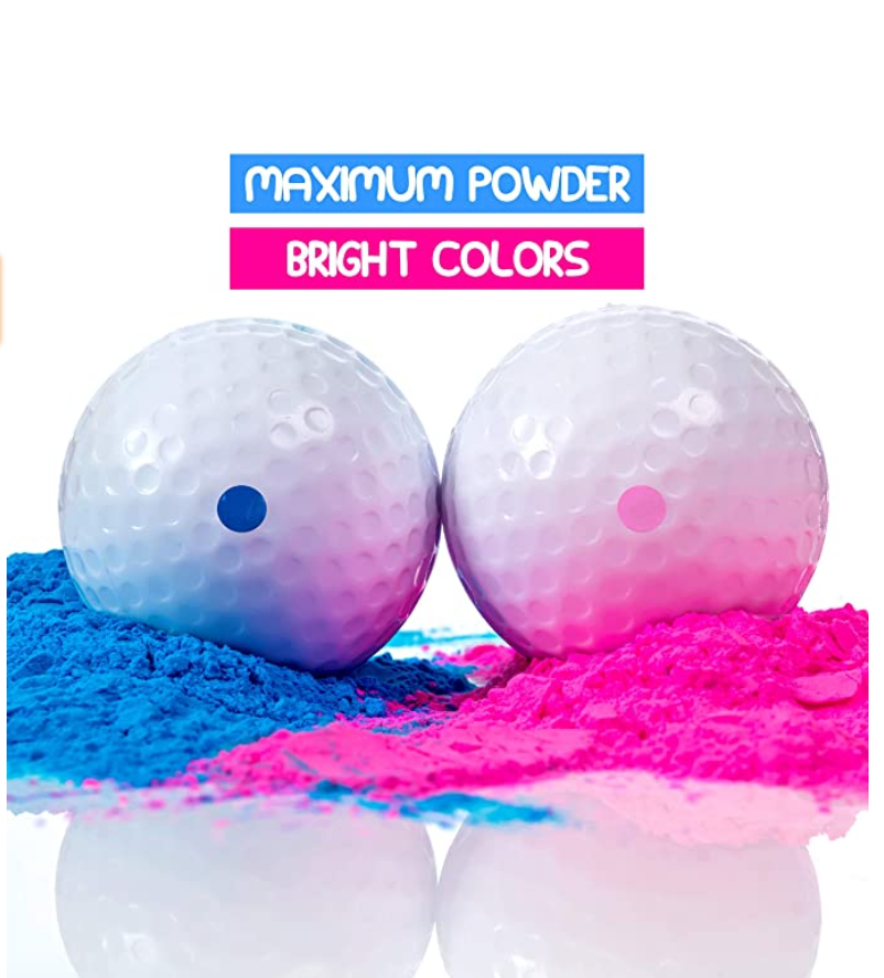 派对性别揭秘棒球足球篮球高尔夫球粉末蓝粉节日用品男孩女孩宝宝