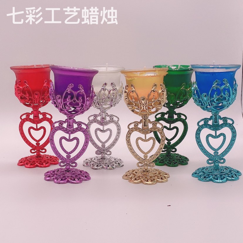 心形杯状果冻蜡烛酒杯蜡烛创意浪漫摆件结婚情人节礼品厂家直销